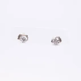 14K WHITE GOLD 3-PRONG STUD EARRINGS 2.01CTW