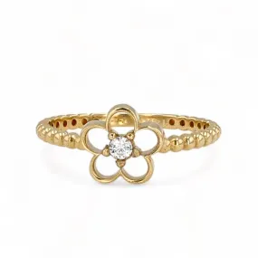 14K Yellow gold clover ring-2264458