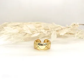 18k/925 Vermeil Quilted Open Ring