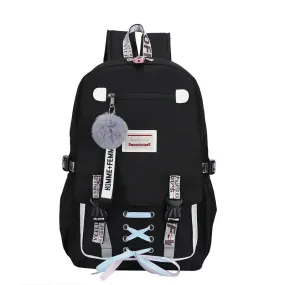 Aesthetic Solid Color Korean Backpack