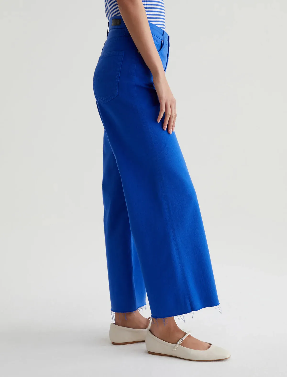 AG Denim Saige Wide Leg Crop in Electric Blue