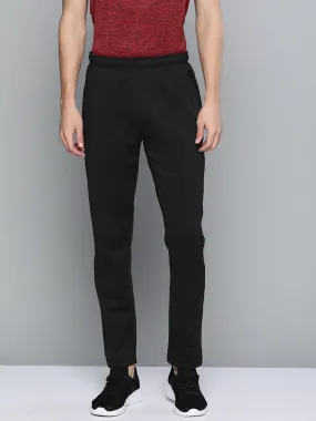 Alcis Men Black Solid Slim-Fit Mid Rise Track Pants