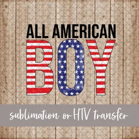 All American Boy, Block - Sublimation or HTV Transfer