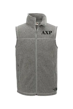 Alpha Chi Rho - North Face Sweater Fleece Vest - Black Embroidered Letters