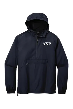 Alpha Chi Rho - Sport-Tek Packable Anorak - White Embroidered Letters