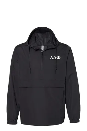 Alpha Delta Phi - Nylon Anorak - White Embroidered Letters