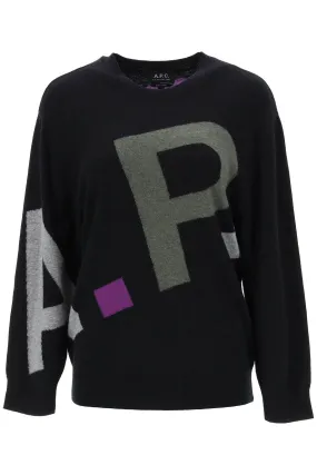 A.p.c. sweater in virgin wool with logo pattern