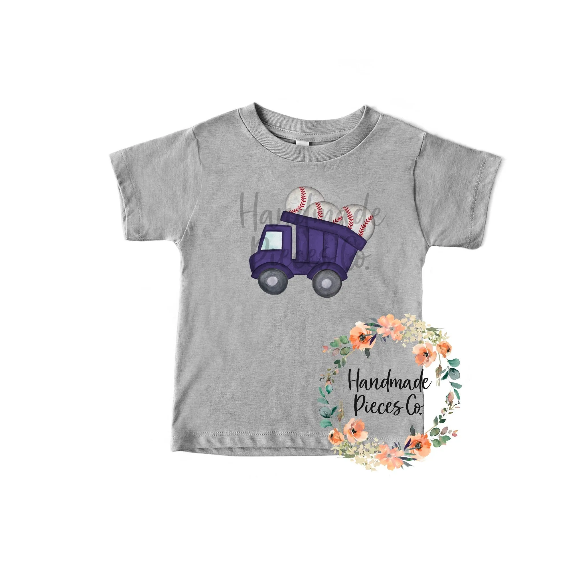 Baseball Dump Truck, Navy Blue - Sublimation or HTV Transfer