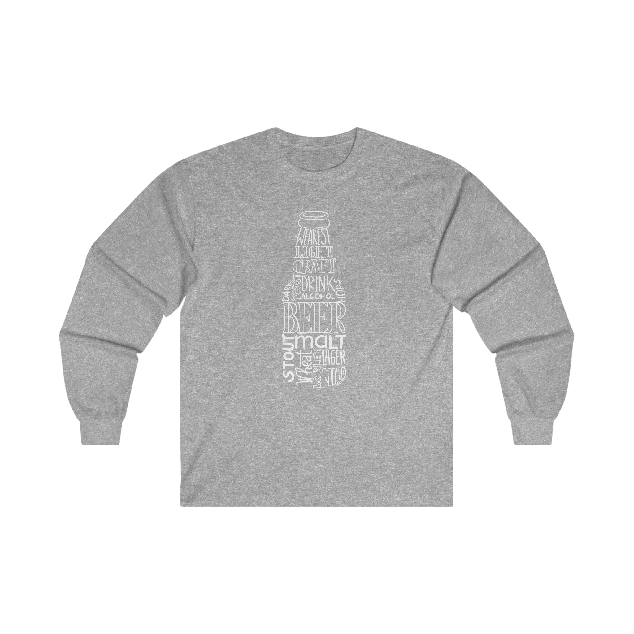 Beer Bottle of Words Long Sleeve Tee