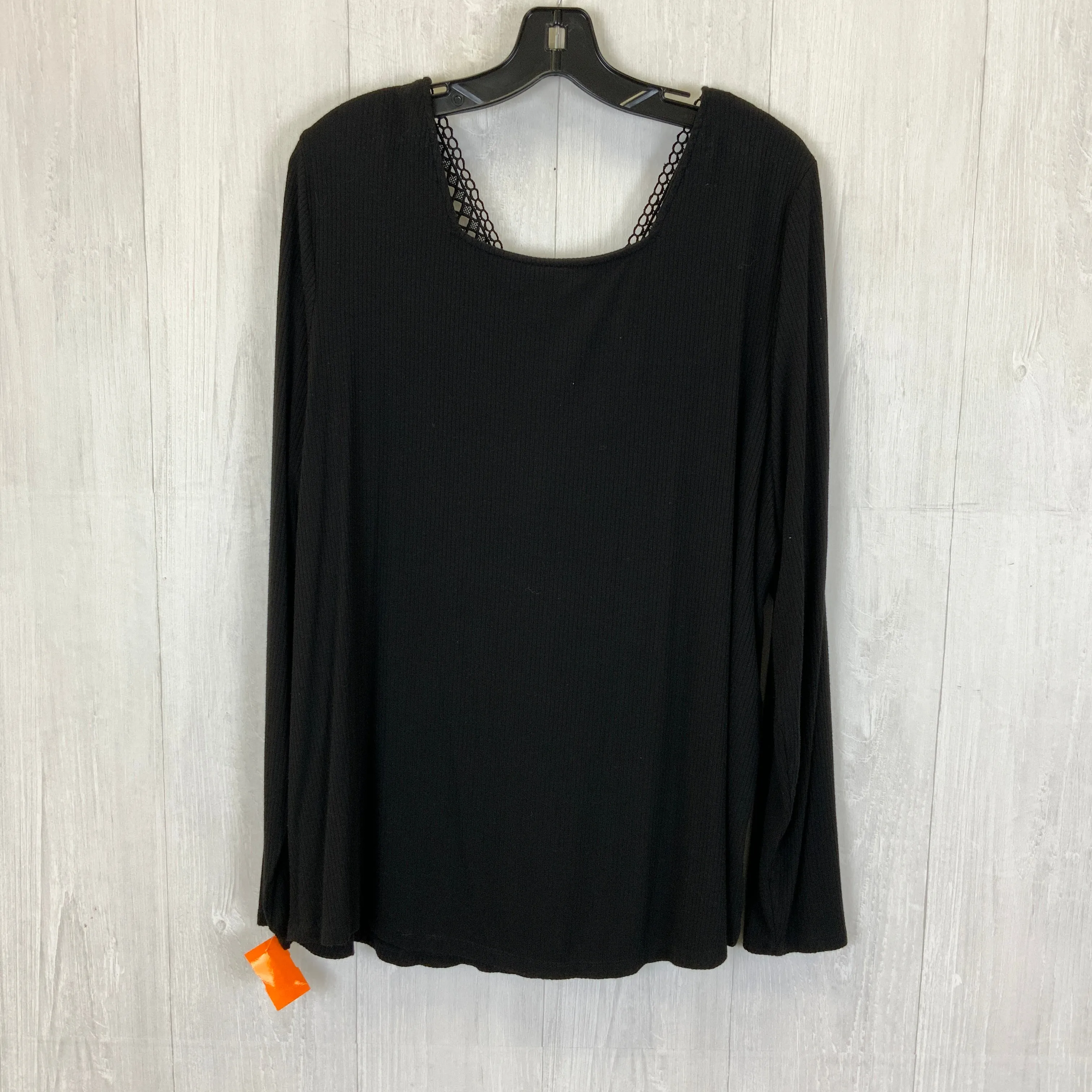 Black Top Long Sleeve Cato, Size 2x