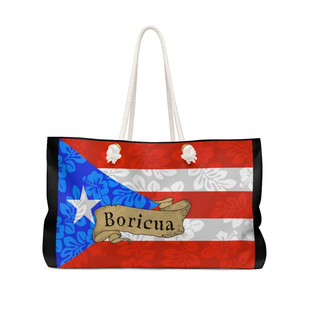 Boricua Leaf Flag Weekender Bag