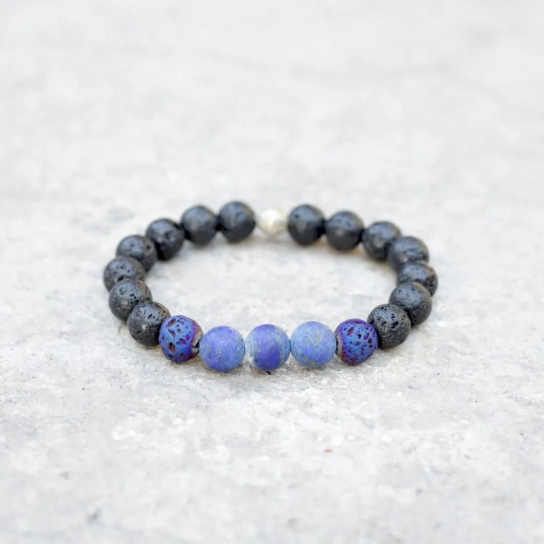 Boy's Lava and Lapis Lazuli Bracelet