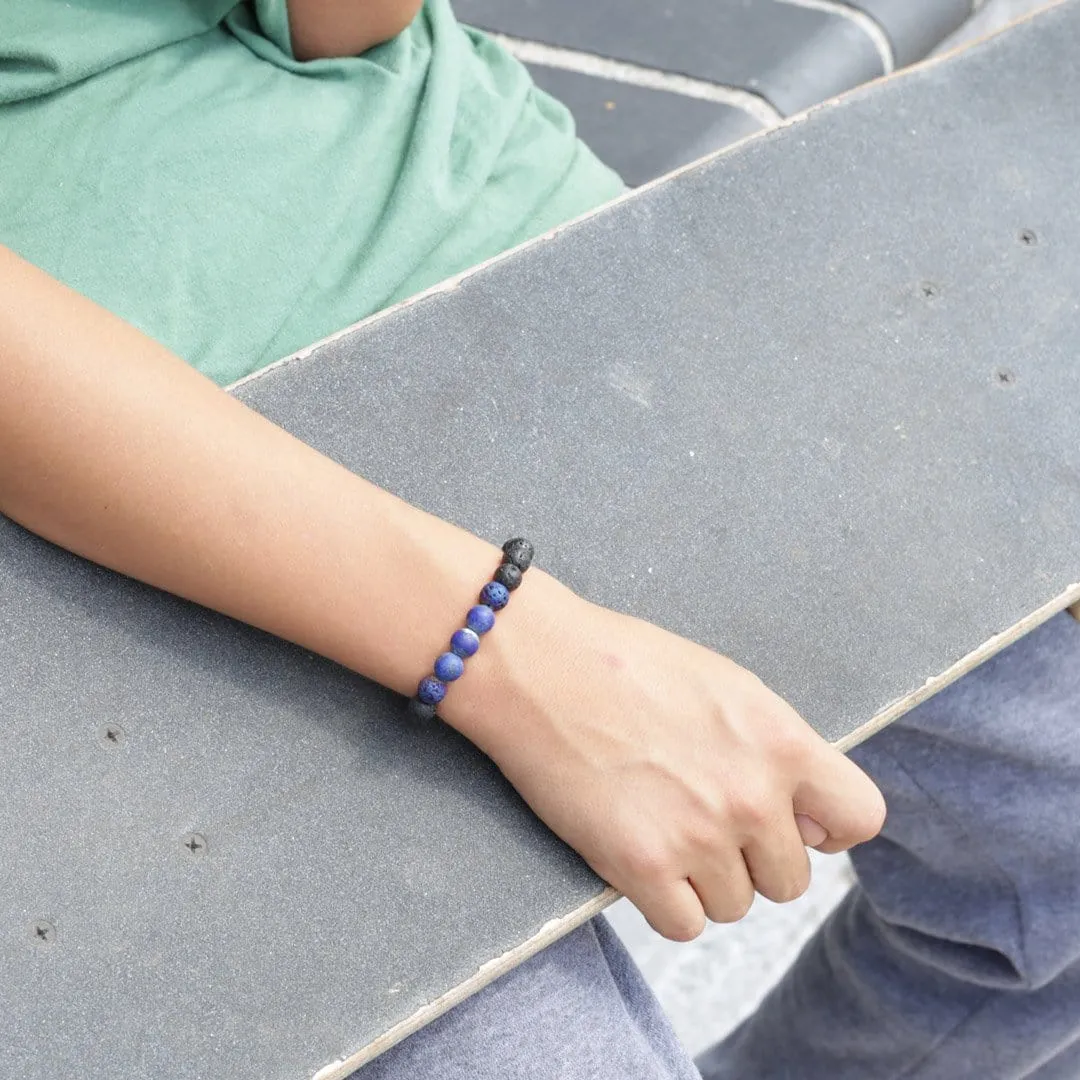 Boy's Lava and Lapis Lazuli Bracelet