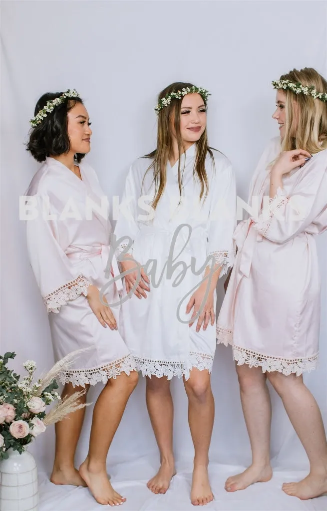 Brushed Satin Lace Edge Robes - IN STOCK