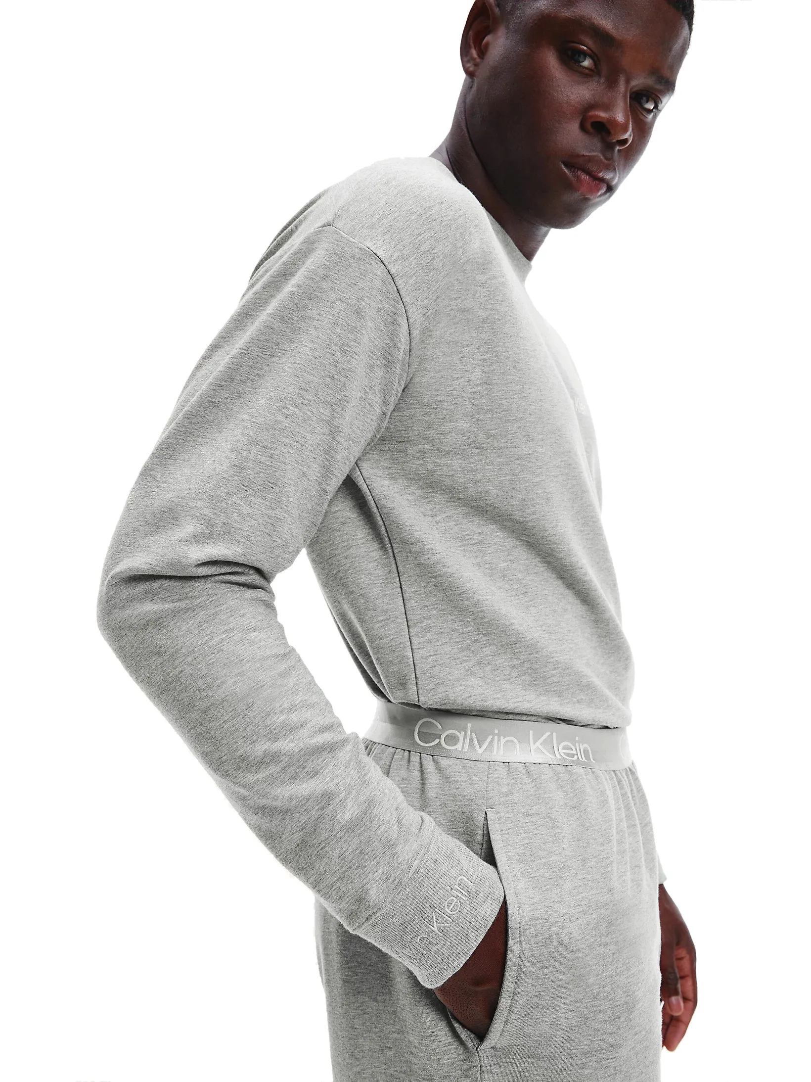 Calvin Klein Mens Lounge Crew Neck Sweatshirt - Modern Structure