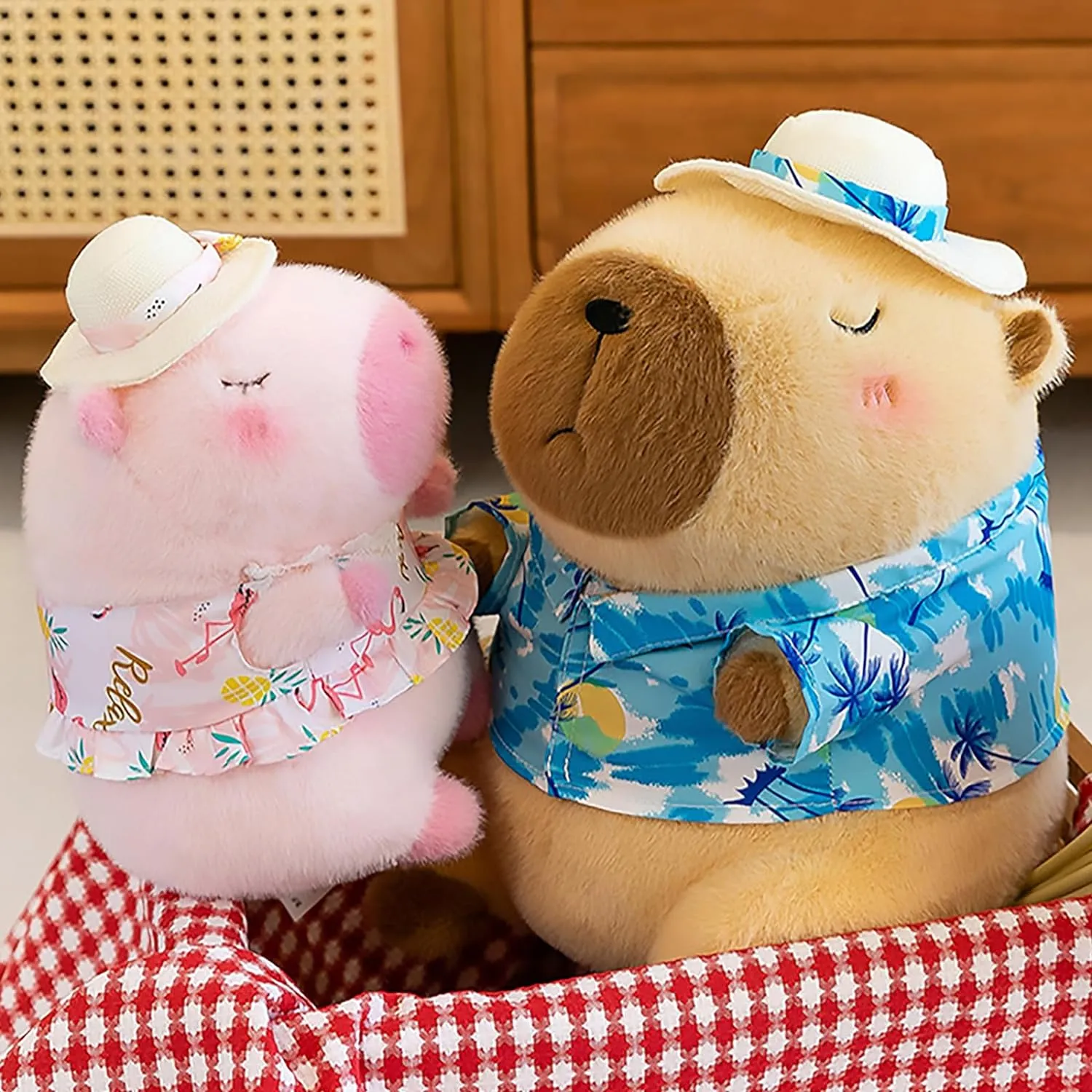 Capybara Wearing Blue Hawaiian Shirt Plush Toy