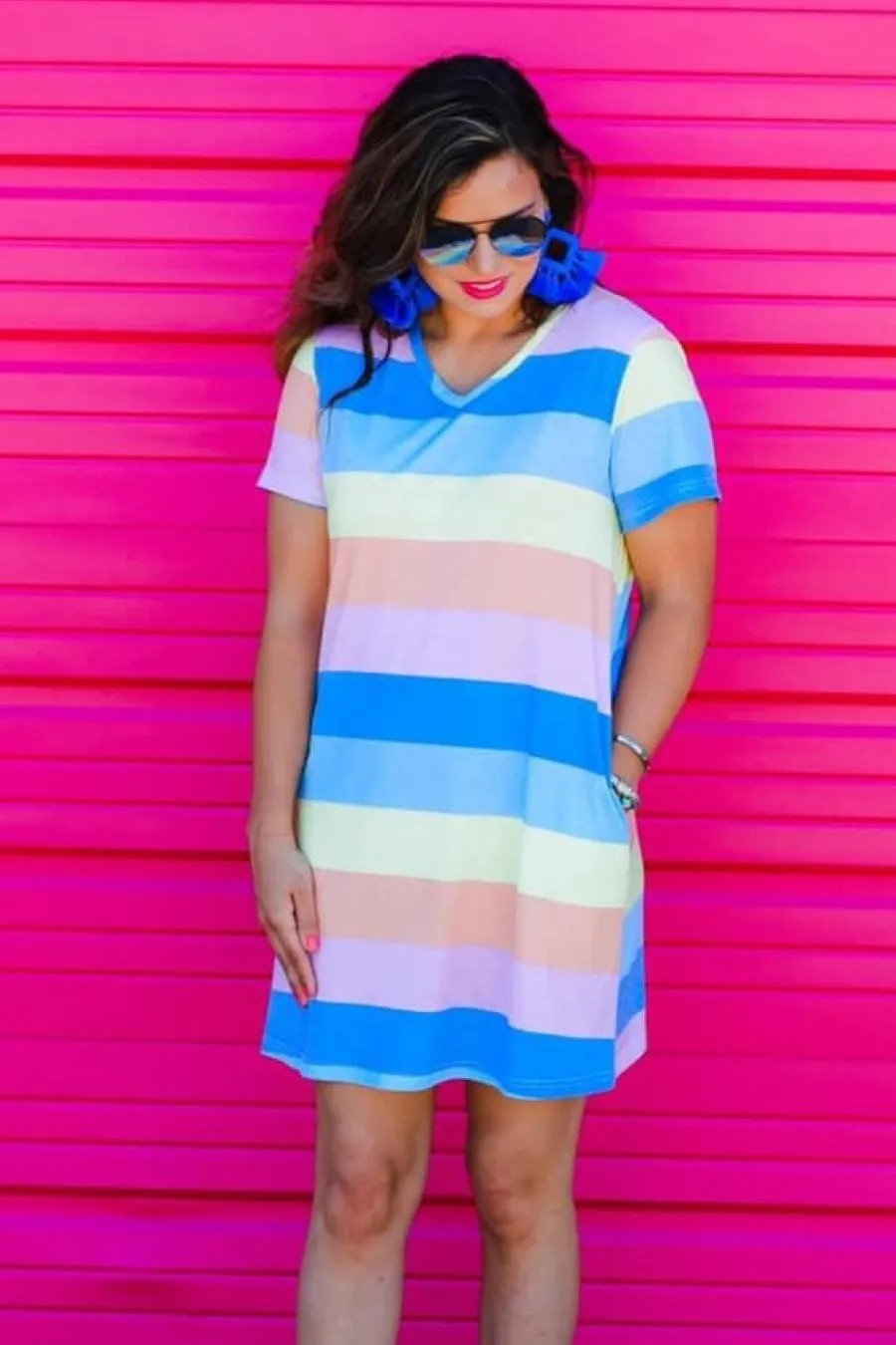 Carly Color Block Pocket Dress