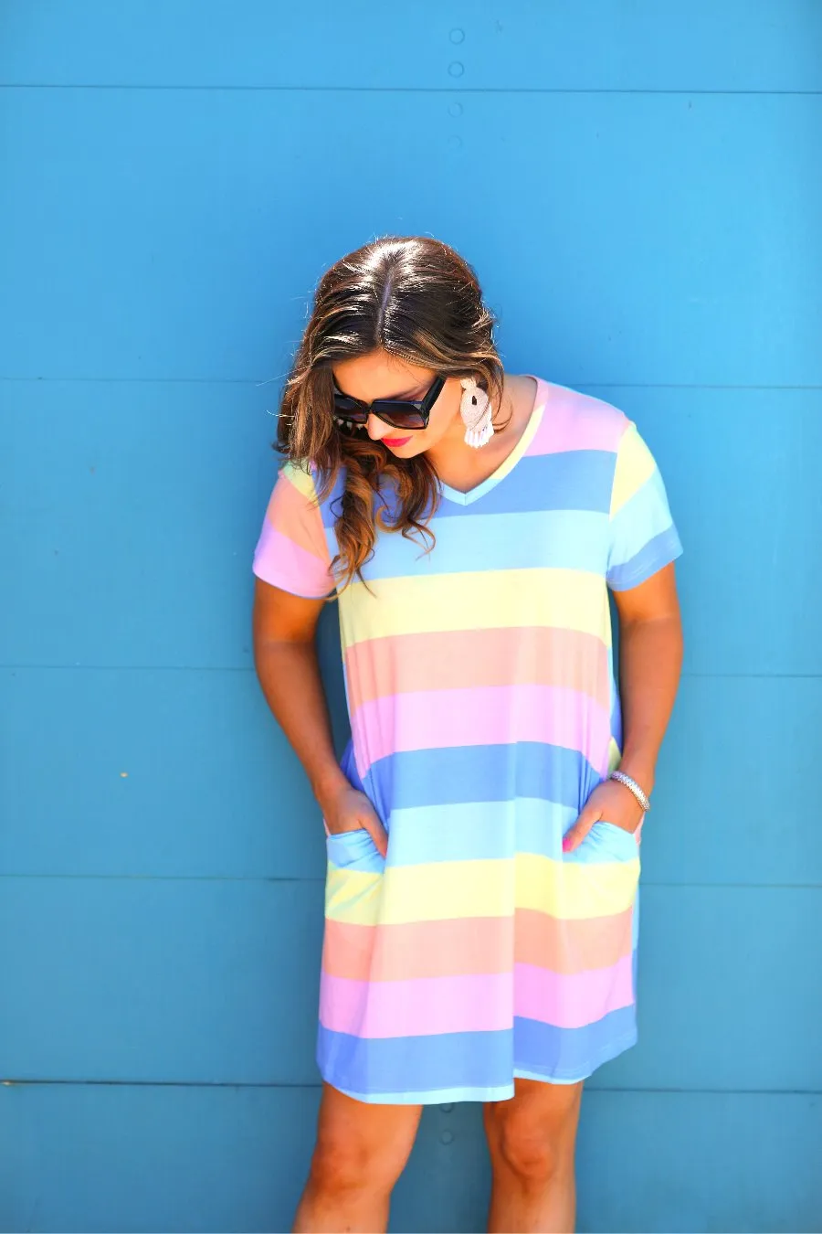 Carly Color Block Pocket Dress