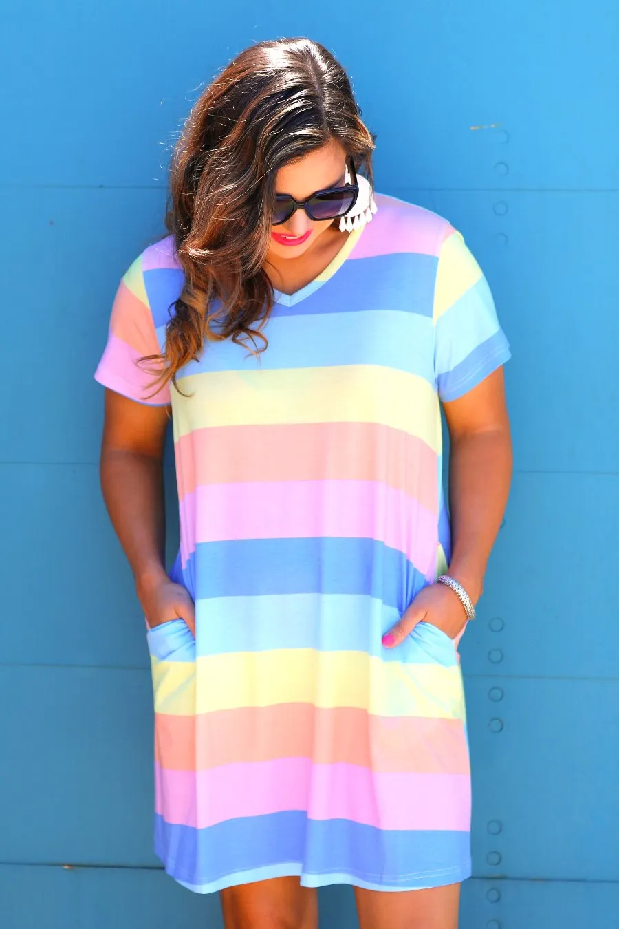 Carly Color Block Pocket Dress