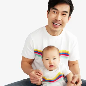 Clearance fit 2 grown-ups rainbow banner wave tee