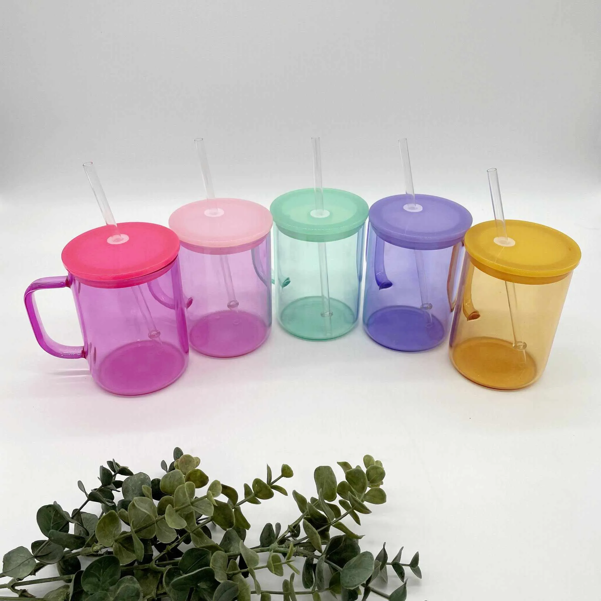 Coloured Glass Translucent Sublimation 17oz Mug with Handle