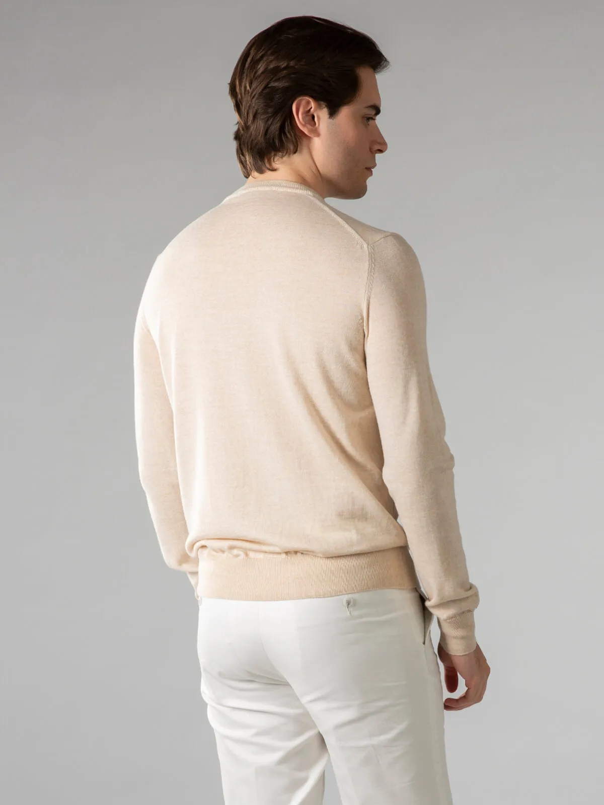 Extrafine Merino Crew Neck Sweater Light Beige