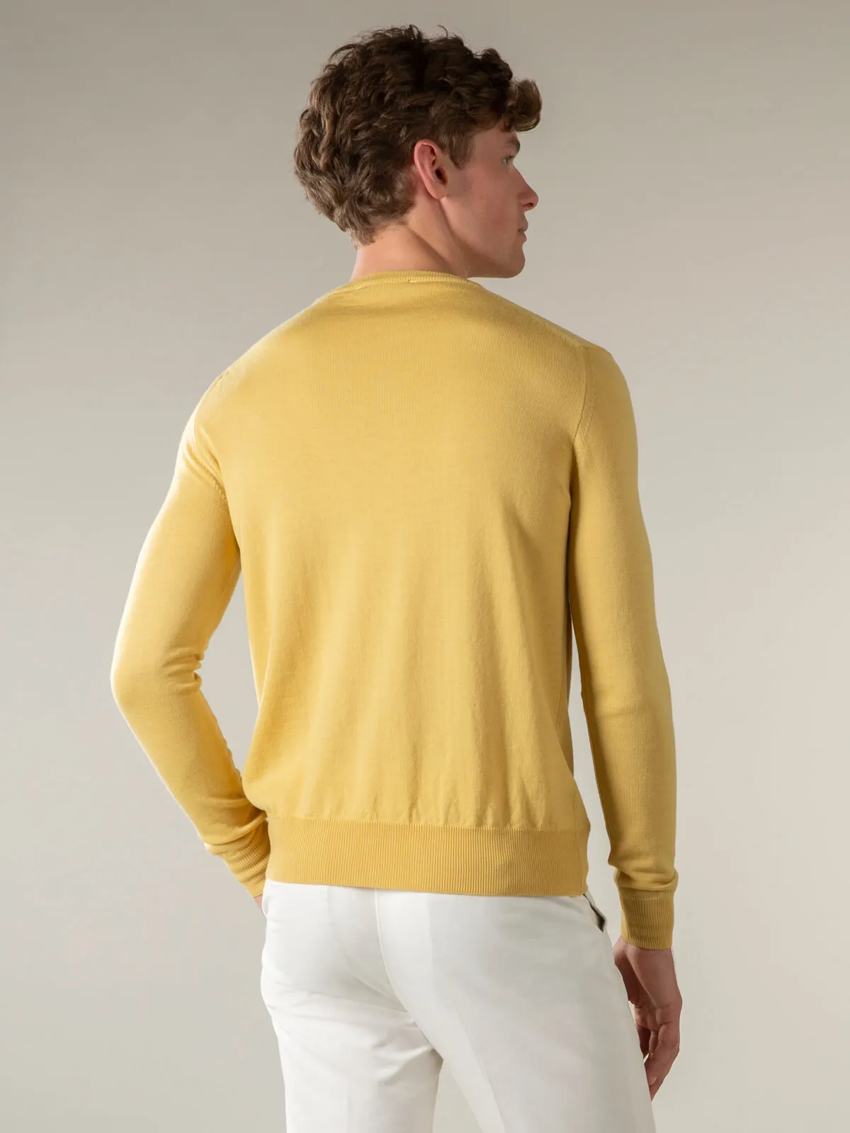 Extrafine Merino Crew Neck Sweater Mustard