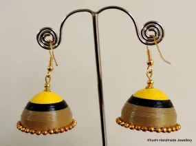 Gold black yellow-multicolored Jhumkas!