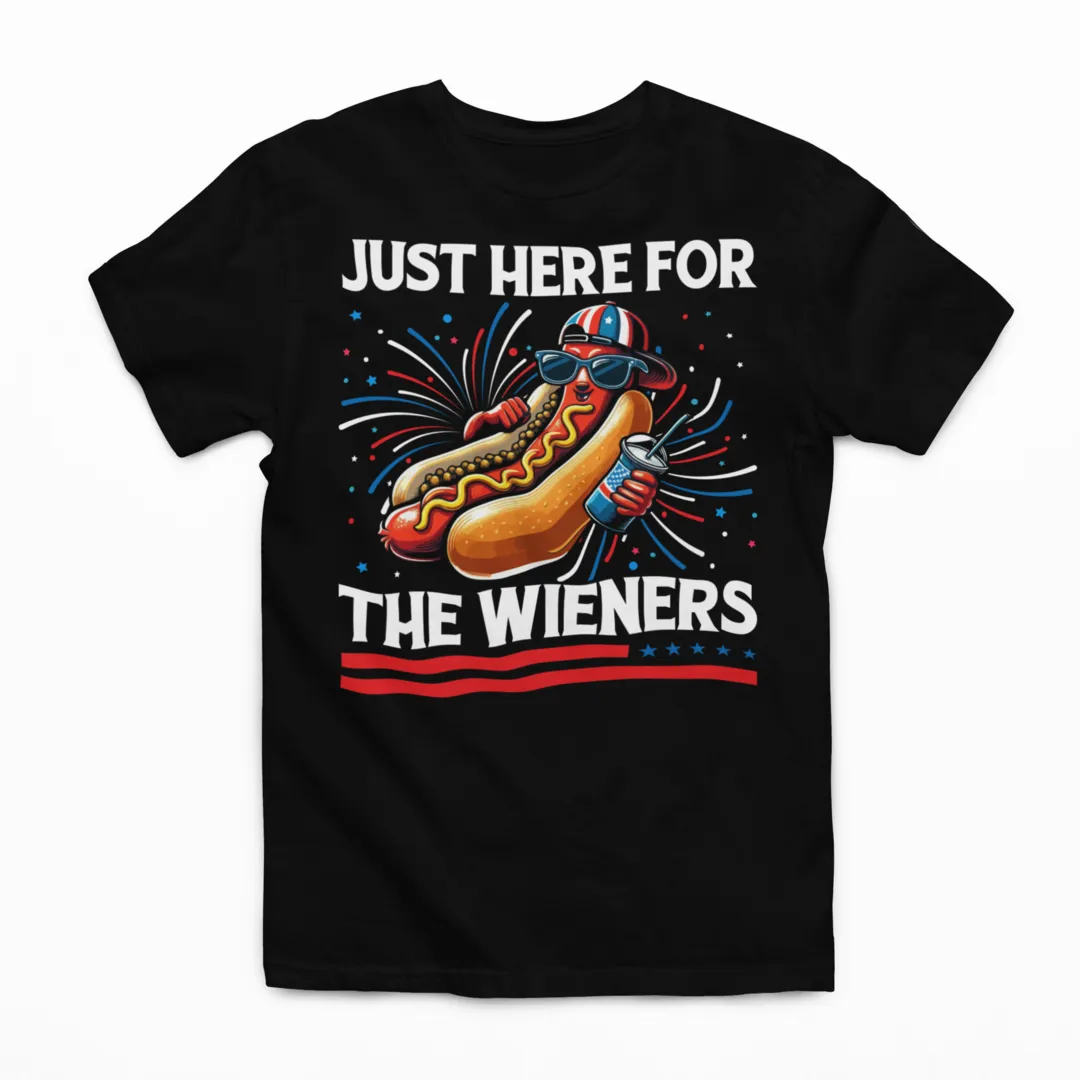 Here For The Wieners Graphic Tee