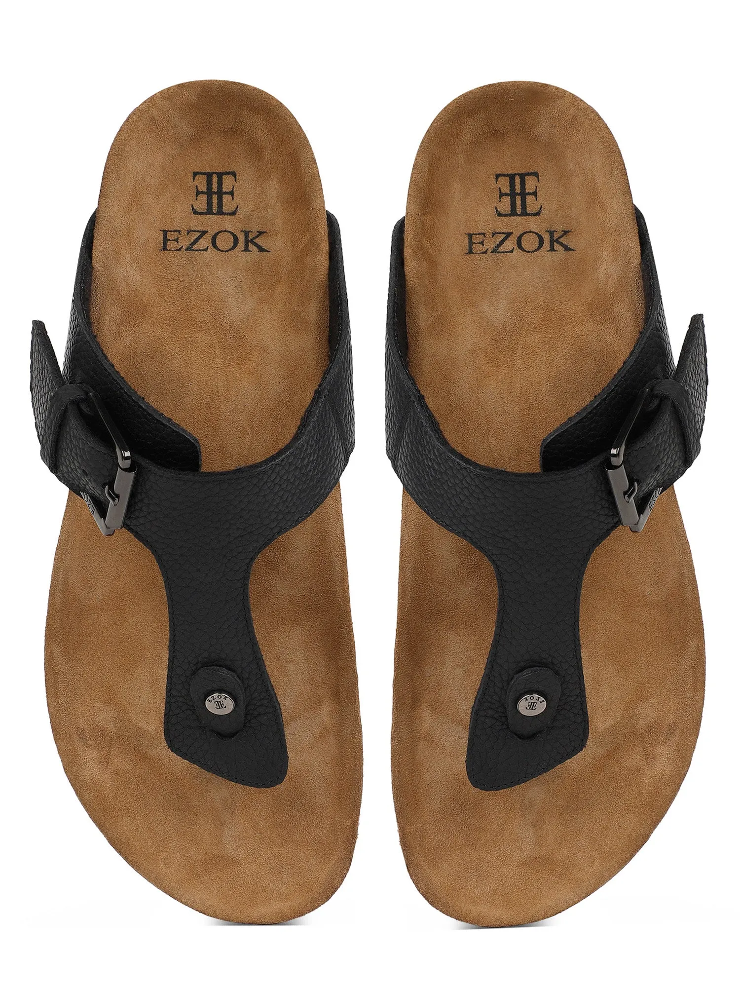 Leather sandal for men (black)