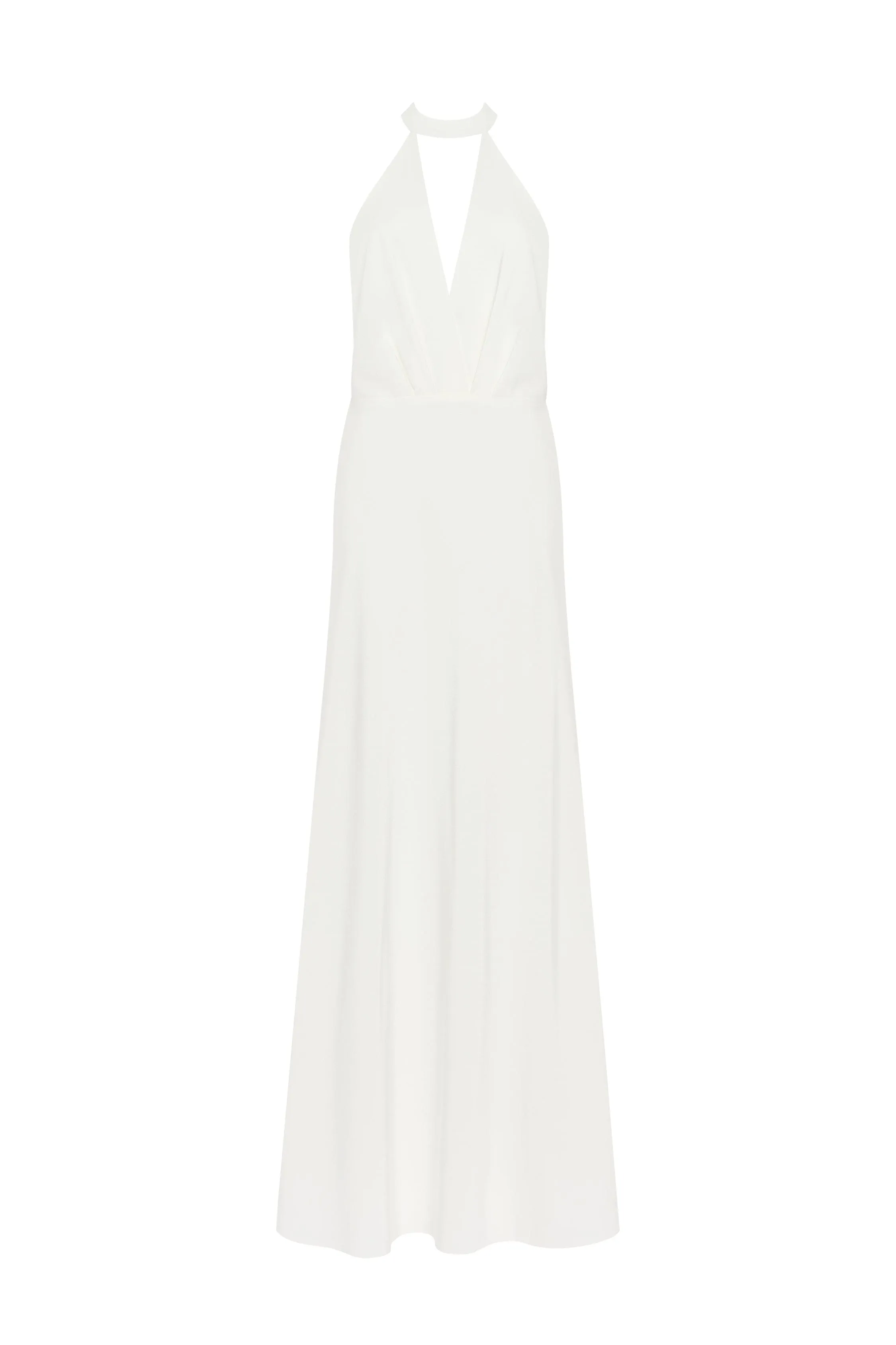 Lovely white halterneck satin maxi dress, Xo Xo