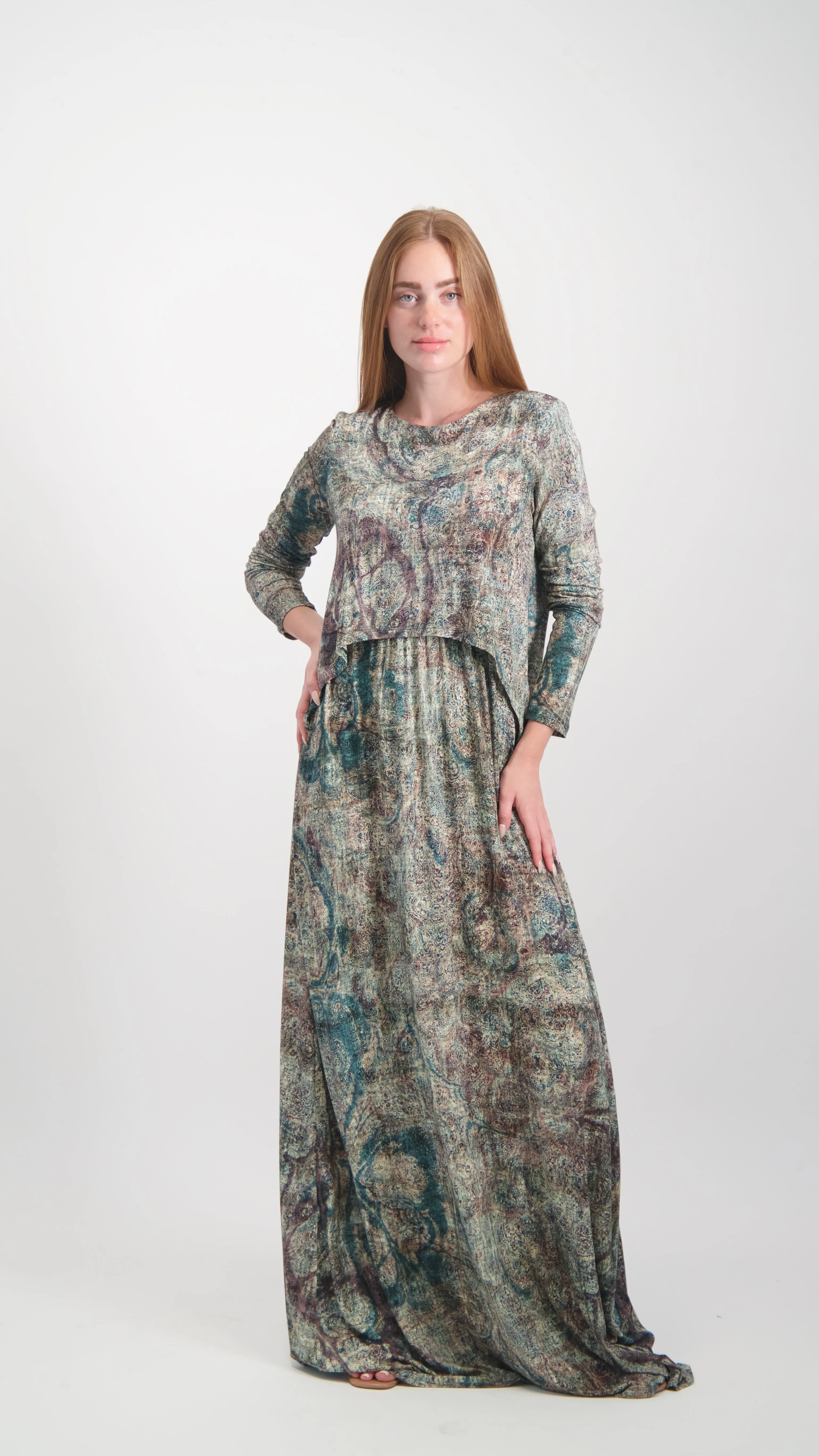 Maxi Nursing Dress / Color Wash