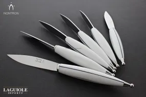 Olivier Gagnere Table Knives by Nontron - Set of 6 white Corian