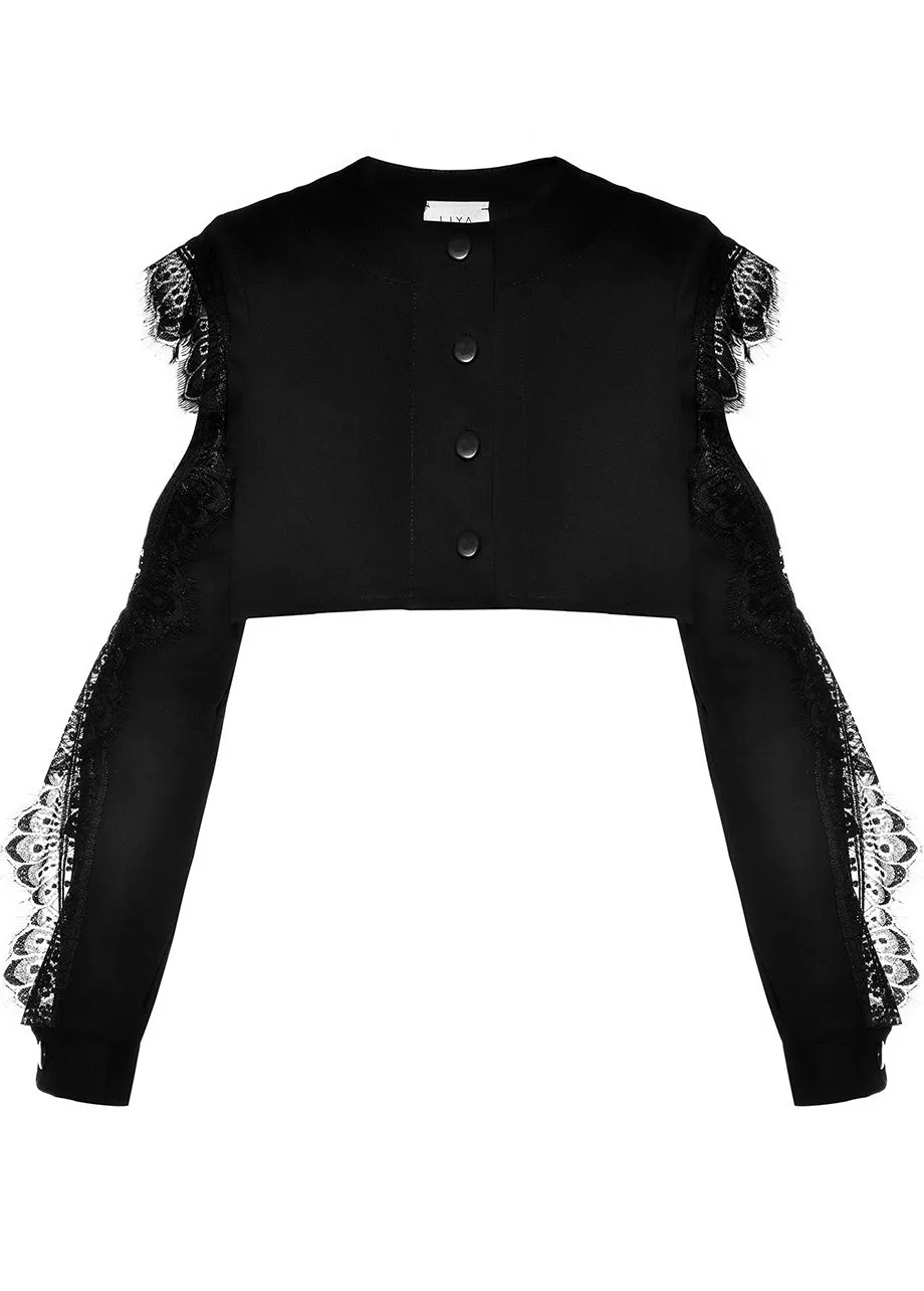 ONYX  JACKET WITH RUFFLES