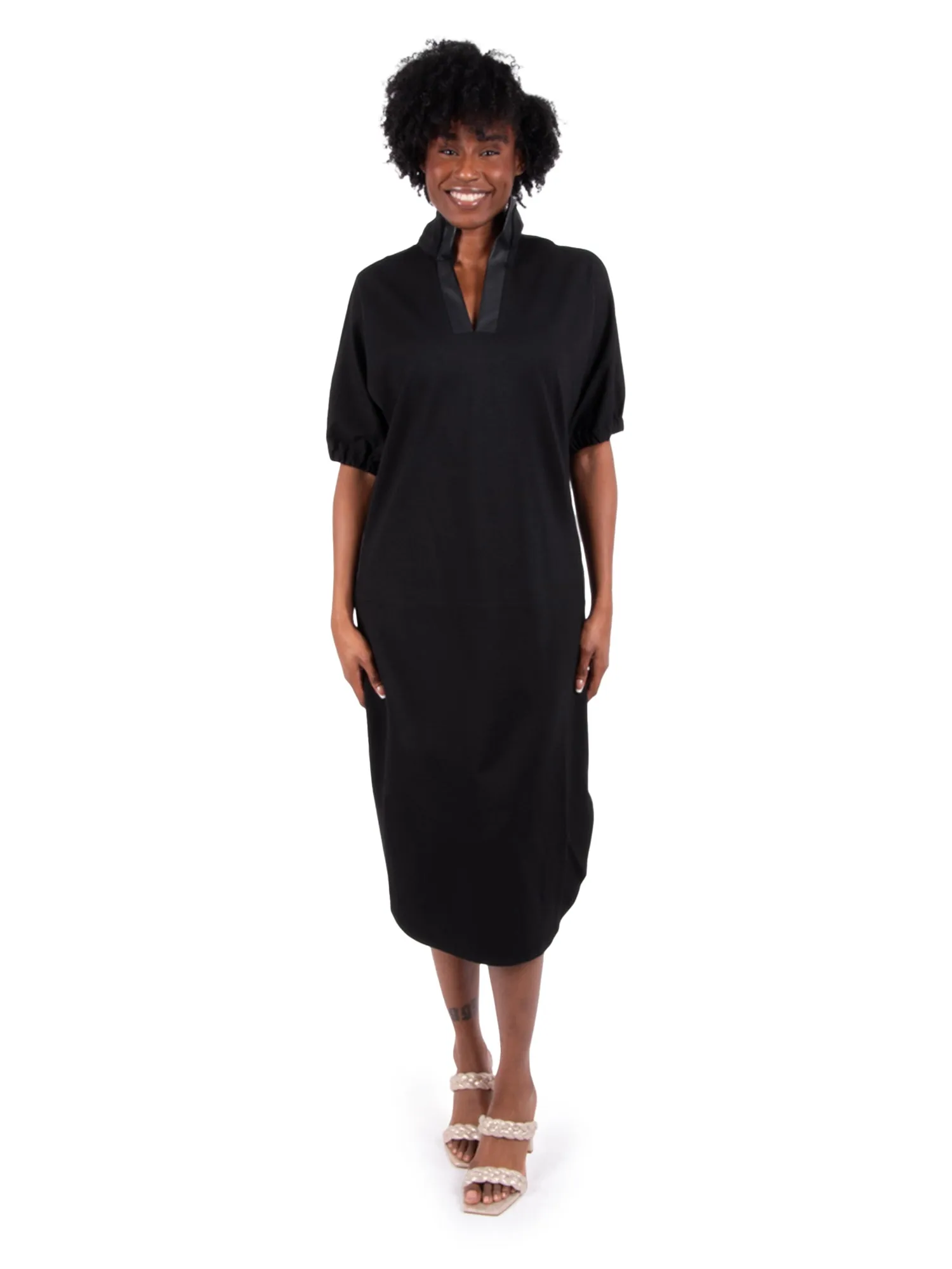 Poppy Caftan - Black Ponte