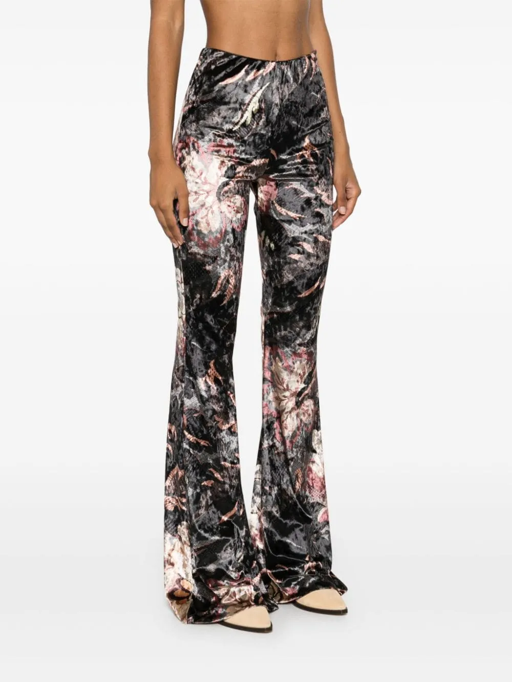 PRINTED FLARED TROUSERS