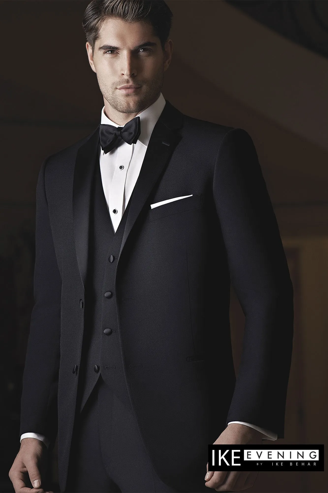 "Evening Notch" Black 2-Button Notch Tuxedo (2-Piece Set)