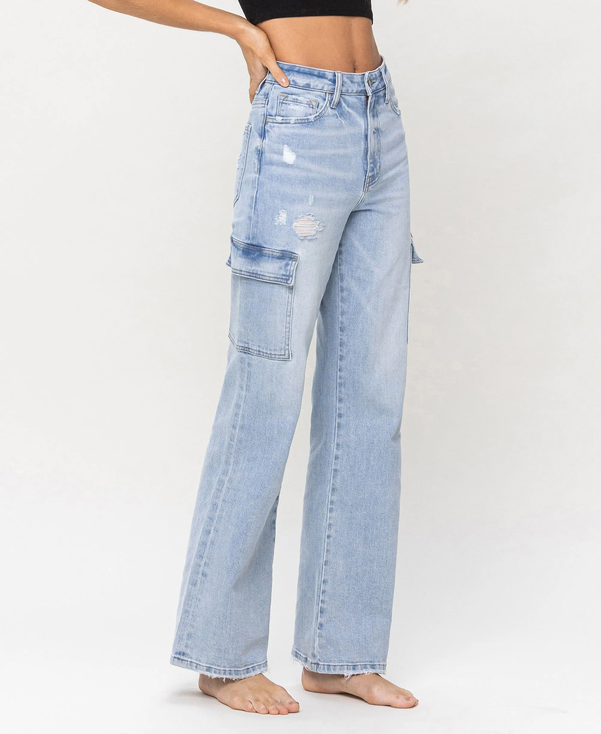 Reverent - Super High Rise 90's Vintage Utility Straight Jeans