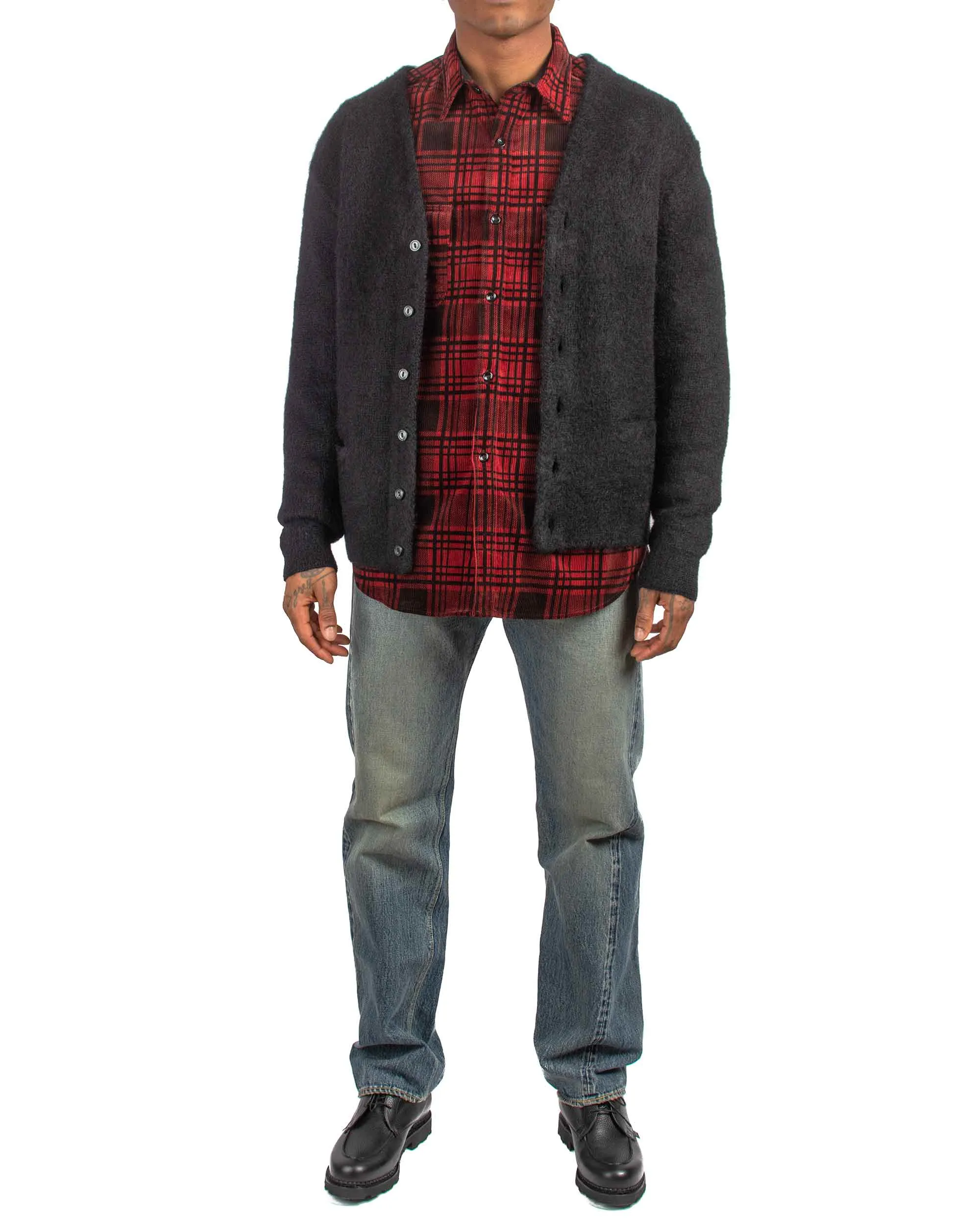 The Real McCoy's MC19103 JM Mohair Cardigan Black