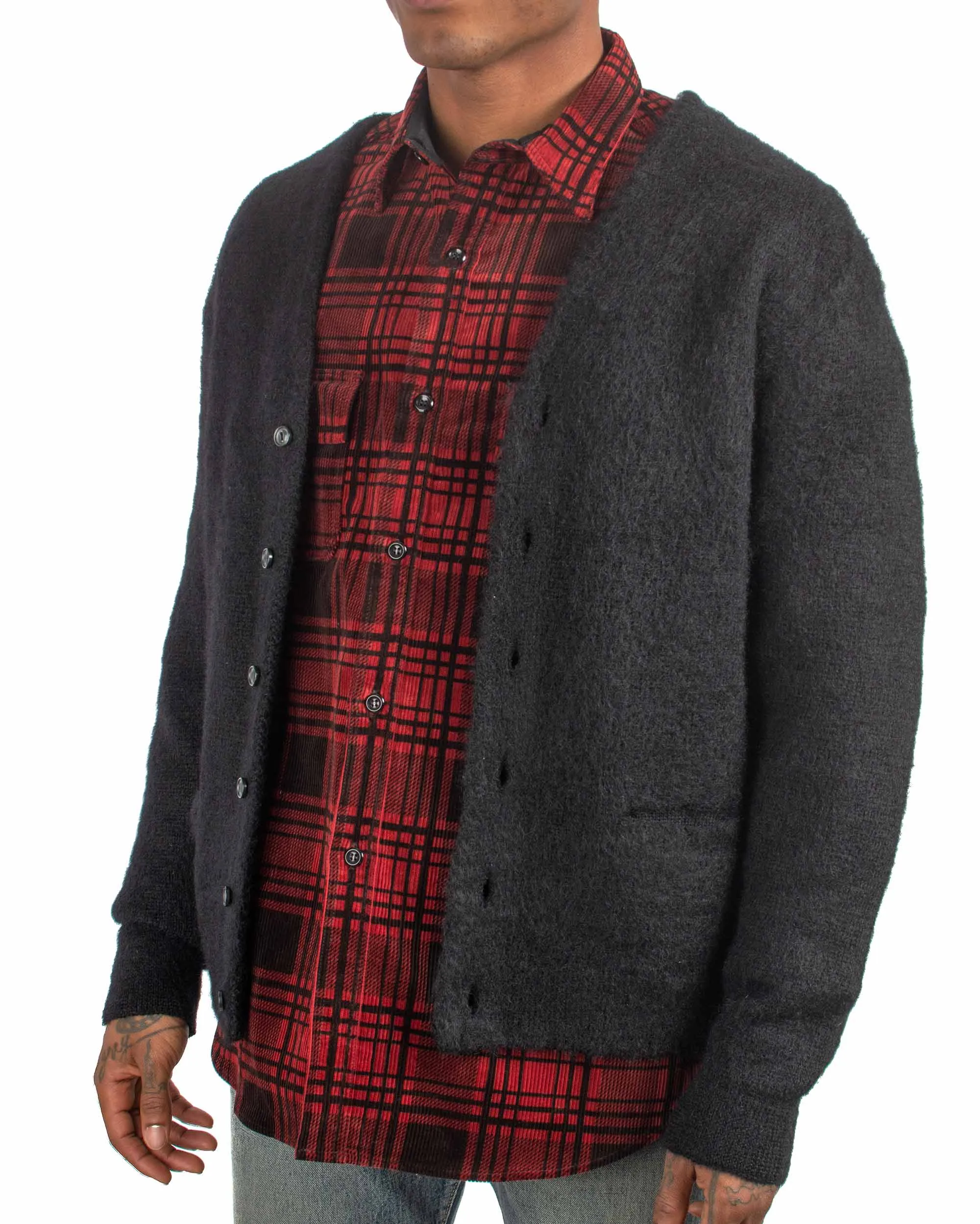 The Real McCoy's MC19103 JM Mohair Cardigan Black