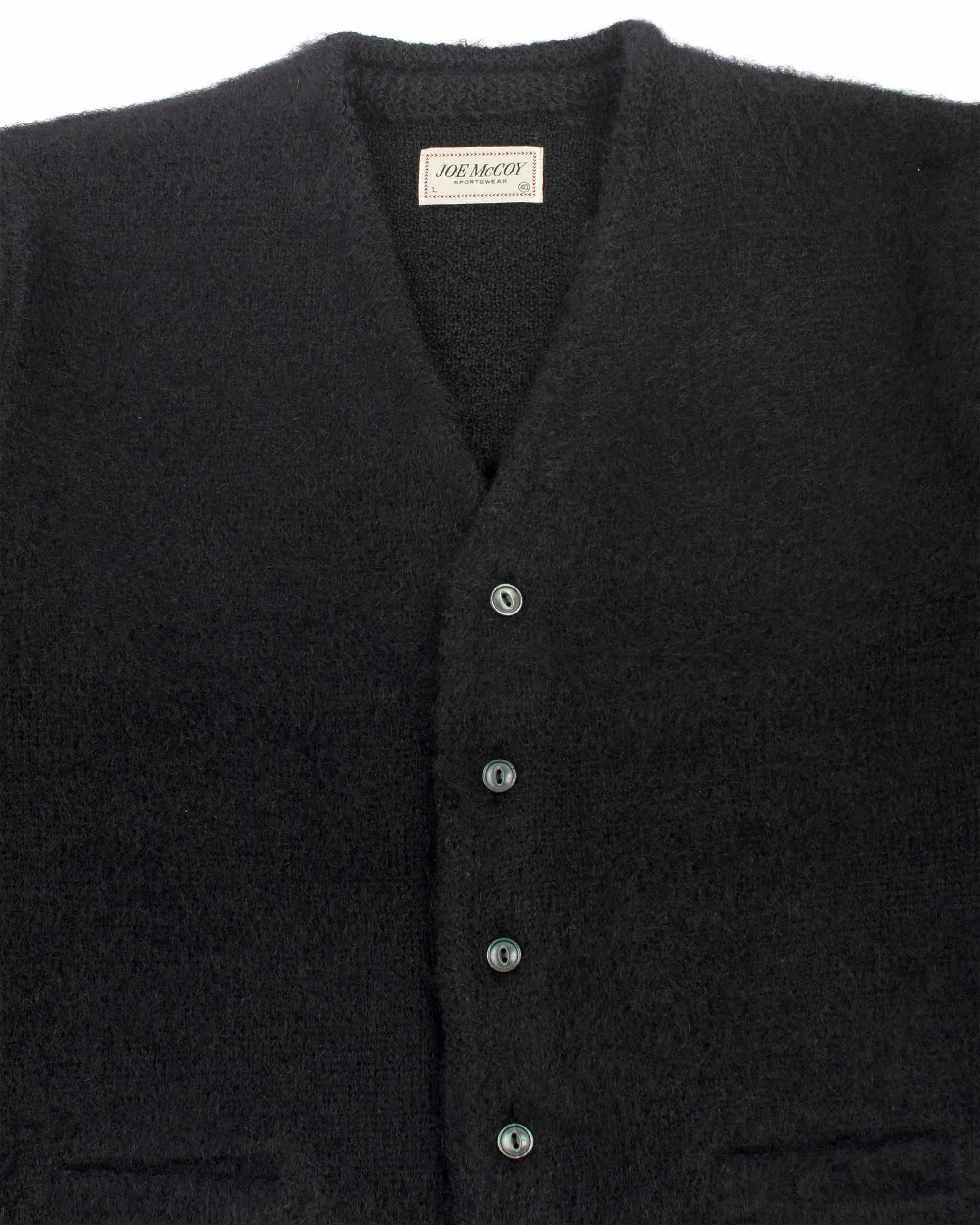 The Real McCoy's MC19103 JM Mohair Cardigan Black