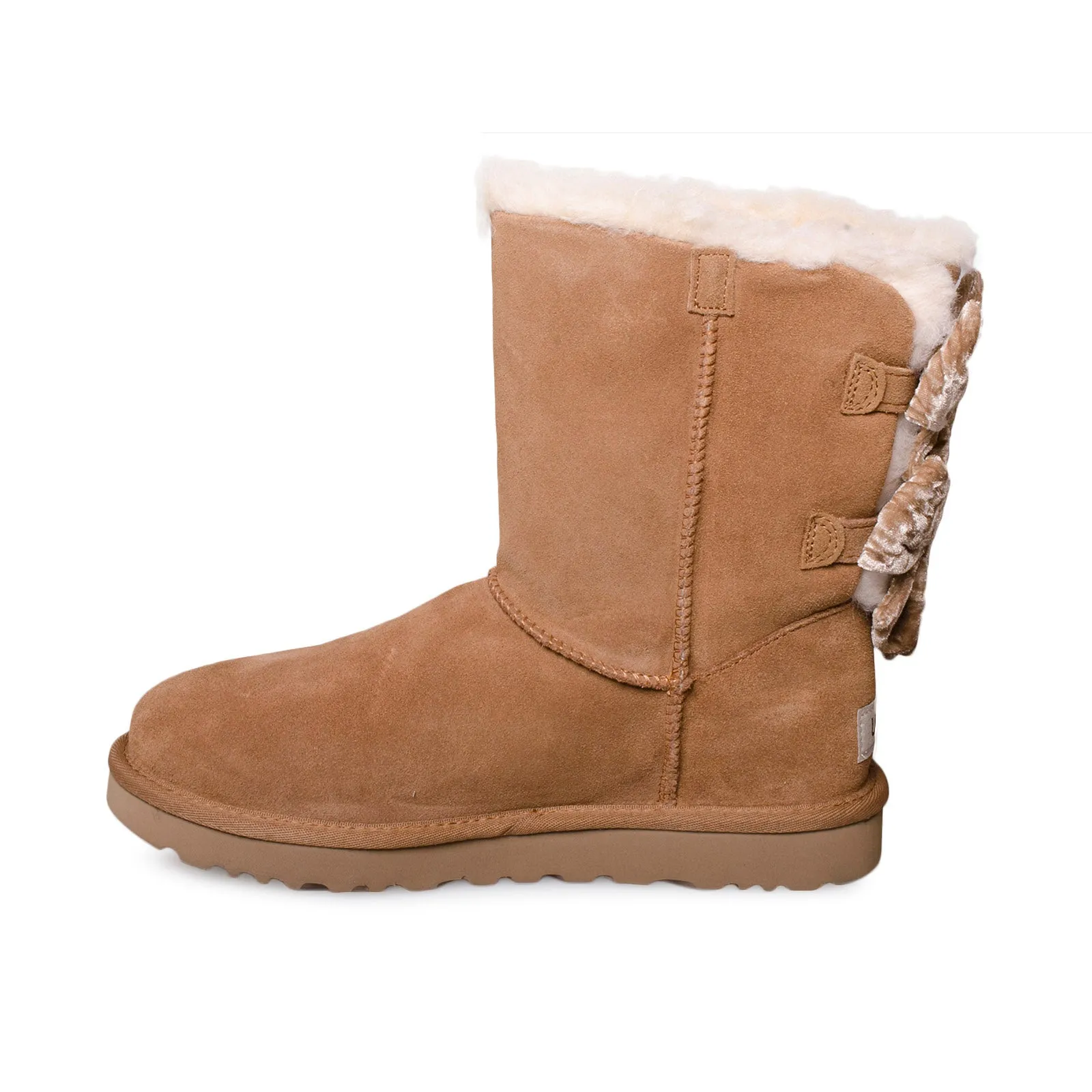 UGG Bailey Bow Crushed Velvet Chestnut Boots - Women's