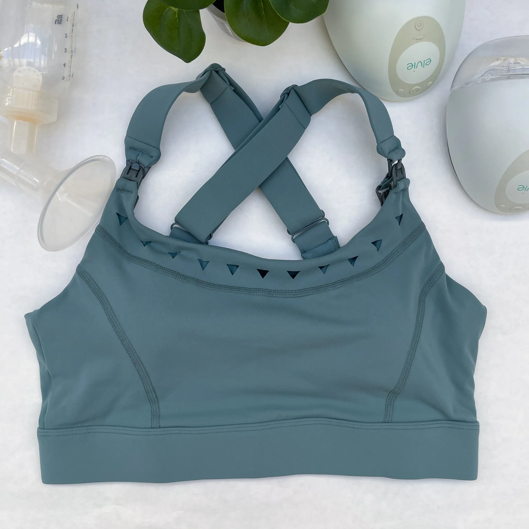 Venice 4 Ultimate Support Full Coverage Nursing & Pumping Sports Bra (Seagrass)