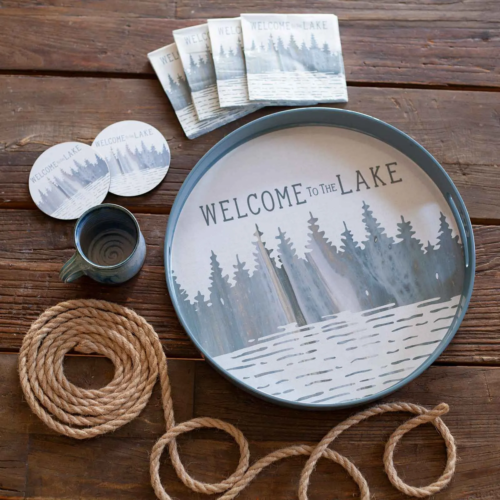 Welcome To The Lake Round Coasters - Set of 4