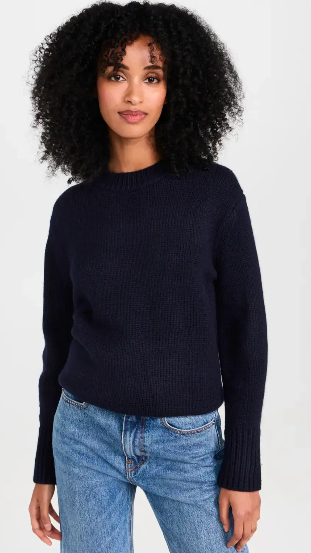 WOOL AND CASHMERE BOYFRIEND CREW - COASTAL - FINAL SALE